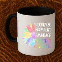 Embrace Neurodiversity Great Gift Rainbow Sunflower Adhd Autism Funny Gift Coffee Mug thumb 2