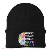 Embrace Neurodiversity Great Gift Rainbow Sunflower Adhd Autism Funny Gift Beanie thumb 0