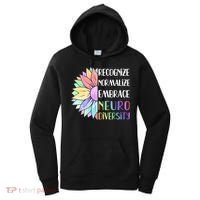 Embrace Neurodiversity Great Gift Rainbow Sunflower Adhd Autism Funny Gift Women's Hoodie thumb 0