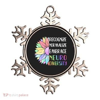 Embrace Neurodiversity Great Gift Rainbow Sunflower Adhd Autism Funny Gift Ornament
