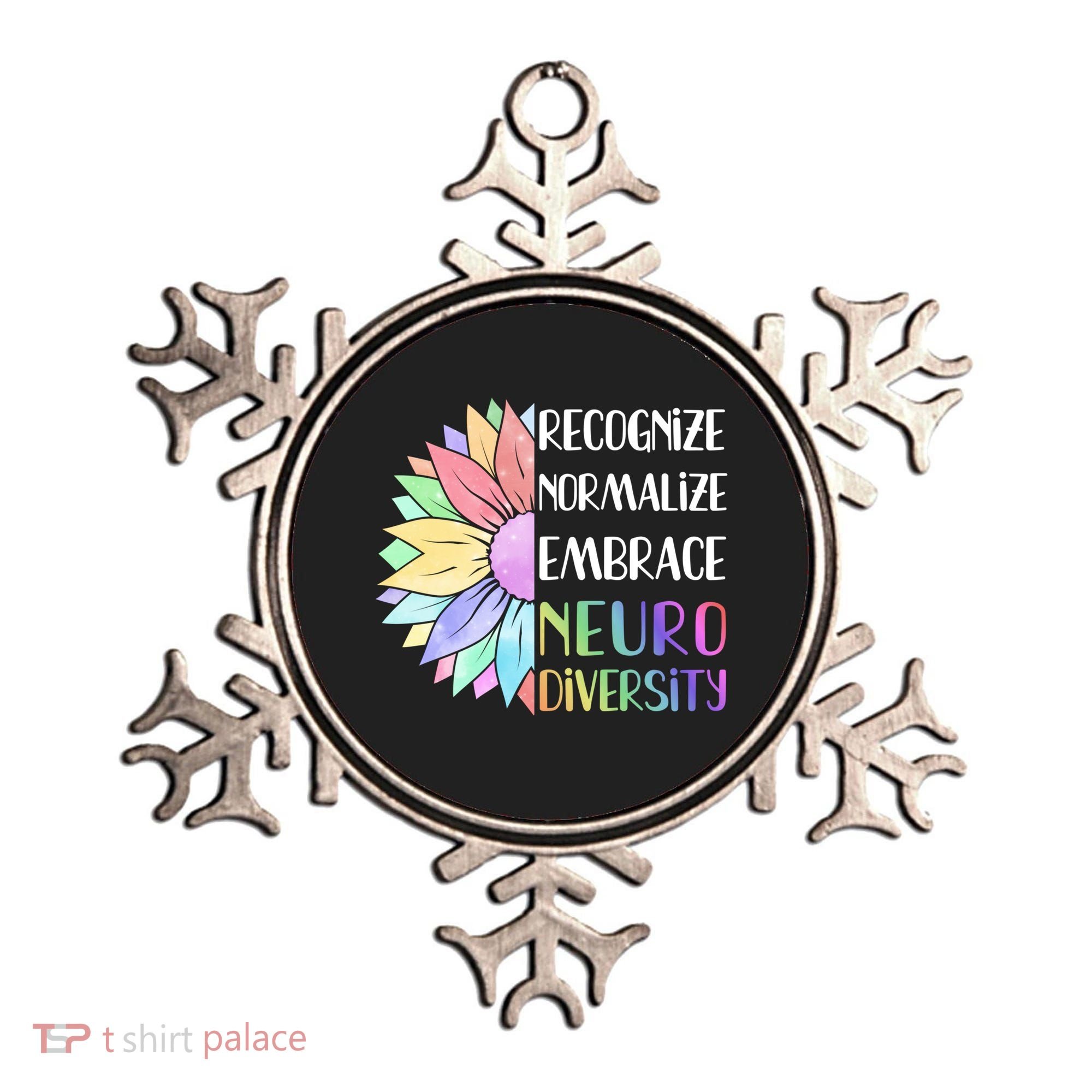 Embrace Neurodiversity Great Gift Rainbow Sunflower Adhd Autism Funny Gift Ornament