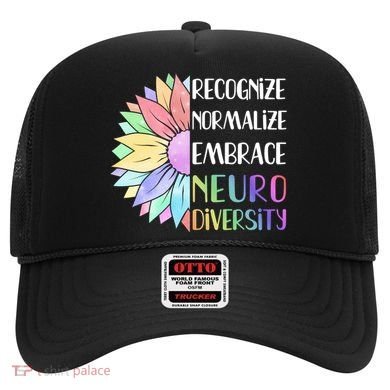 Embrace Neurodiversity Great Gift Rainbow Sunflower Adhd Autism Funny Gift Hat