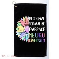 Embrace Neurodiversity Great Gift Rainbow Sunflower Adhd Autism Funny Gift Golf Towel thumb 0