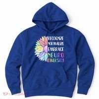 Embrace Neurodiversity Great Gift Rainbow Sunflower Adhd Autism Funny Gift Hoodie thumb 0