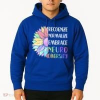 Embrace Neurodiversity Great Gift Rainbow Sunflower Adhd Autism Funny Gift Hoodie thumb 2