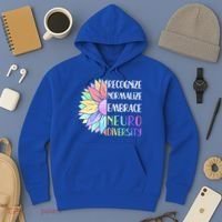 Embrace Neurodiversity Great Gift Rainbow Sunflower Adhd Autism Funny Gift Hoodie thumb 3