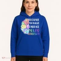 Embrace Neurodiversity Great Gift Rainbow Sunflower Adhd Autism Funny Gift Hoodie thumb 5
