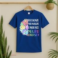 Embrace Neurodiversity Great Gift Rainbow Sunflower Adhd Autism Funny Gift T-Shirt thumb 2