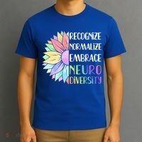 Embrace Neurodiversity Great Gift Rainbow Sunflower Adhd Autism Funny Gift T-Shirt thumb 3