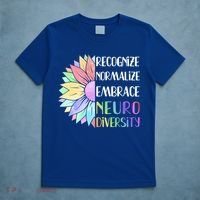 Embrace Neurodiversity Great Gift Rainbow Sunflower Adhd Autism Funny Gift T-Shirt thumb 5