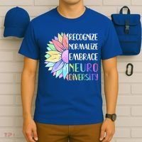 Embrace Neurodiversity Great Gift Rainbow Sunflower Adhd Autism Funny Gift T-Shirt thumb 6