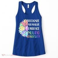 Embrace Neurodiversity Great Gift Rainbow Sunflower Adhd Autism Funny Gift Women's Tank Top thumb 0