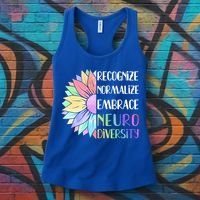 Embrace Neurodiversity Great Gift Rainbow Sunflower Adhd Autism Funny Gift Women's Tank Top thumb 3