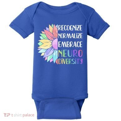Embrace Neurodiversity Great Gift Rainbow Sunflower Adhd Autism Funny Gift Baby Bodysuit