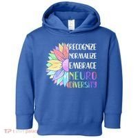 Embrace Neurodiversity Great Gift Rainbow Sunflower Adhd Autism Funny Gift Toddler Hoodie thumb 0