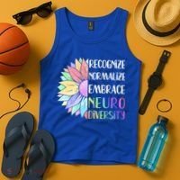 Embrace Neurodiversity Great Gift Rainbow Sunflower Adhd Autism Funny Gift Tank Top thumb 4