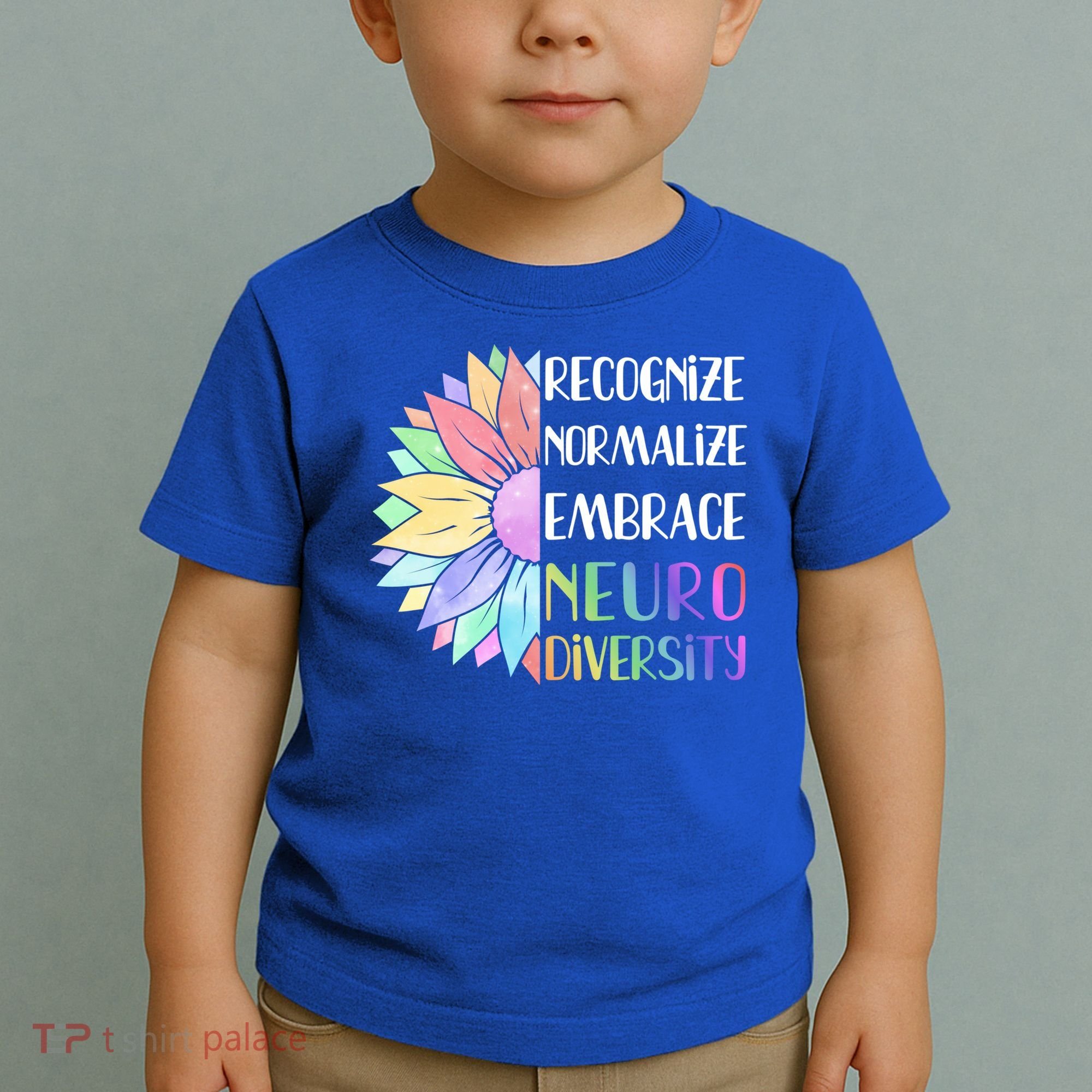 Embrace Neurodiversity Great Gift Rainbow Sunflower Adhd Autism Funny Gift Toddler T-Shirt