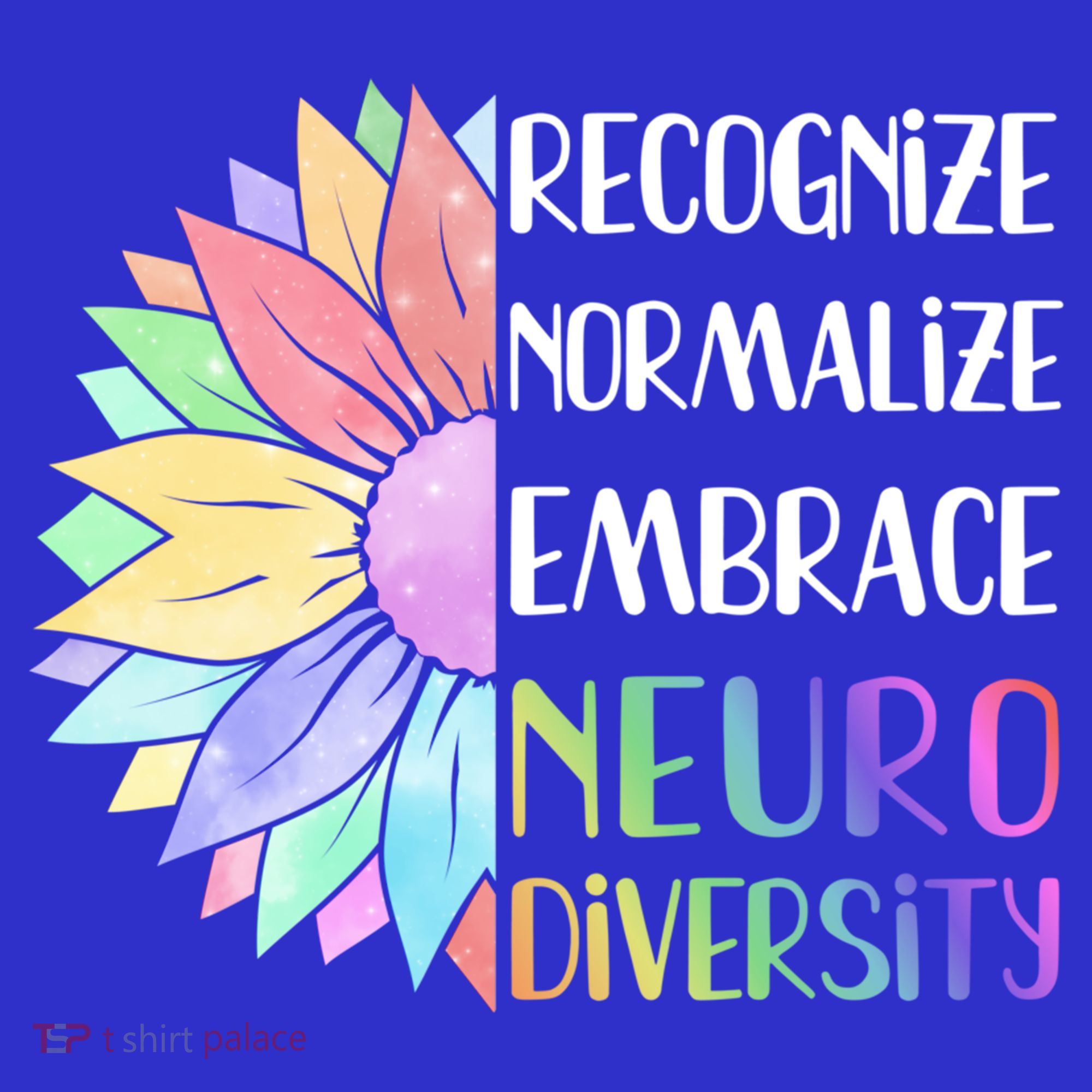 Embrace Neurodiversity Great Gift Rainbow Sunflower Adhd Autism Funny Gift Women's T-Shirt