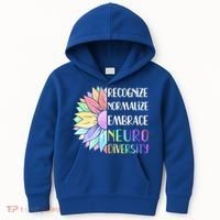 Embrace Neurodiversity Great Gift Rainbow Sunflower Adhd Autism Funny Gift Kids Hoodie thumb 0