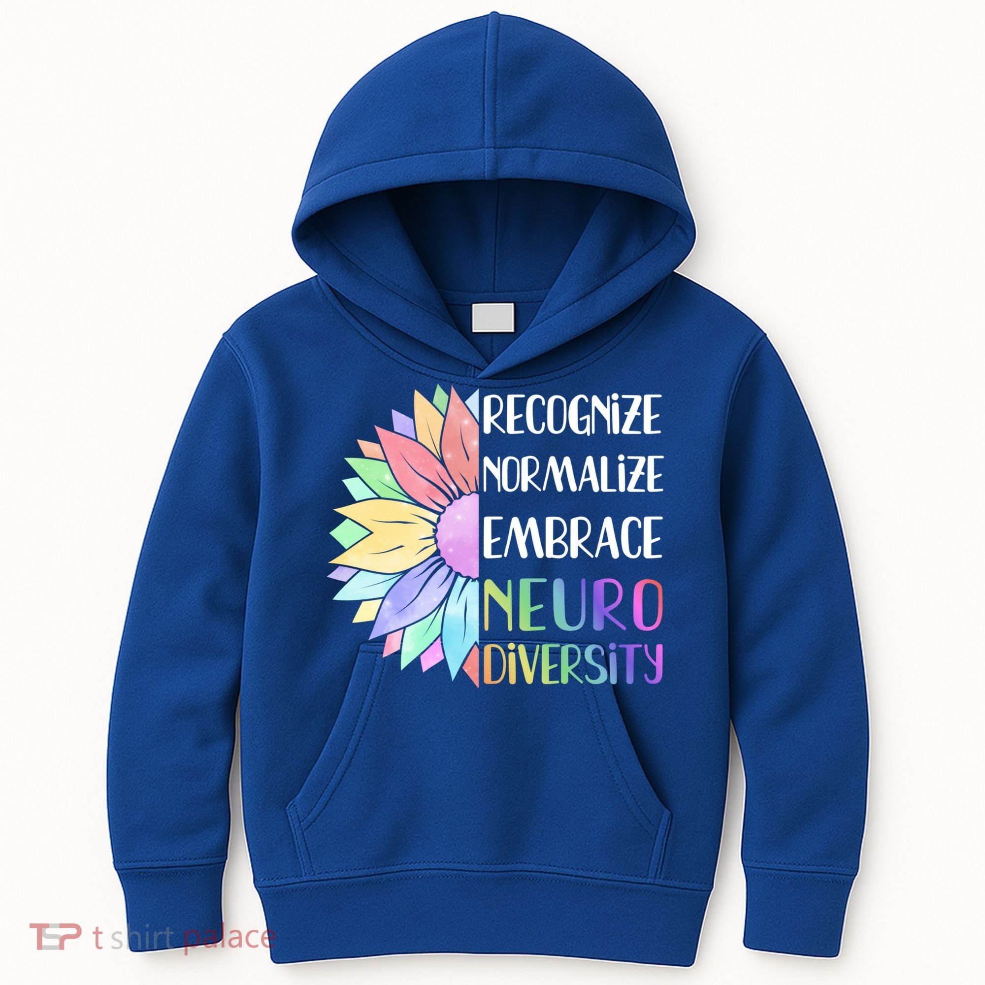 Embrace Neurodiversity Great Gift Rainbow Sunflower Adhd Autism Funny Gift Kids Hoodie
