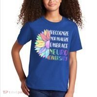 Embrace Neurodiversity Great Gift Rainbow Sunflower Adhd Autism Funny Gift Kids T-Shirt thumb 2