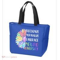 Embrace Neurodiversity Great Gift Rainbow Sunflower Adhd Autism Funny Gift Tote Bag thumb 3