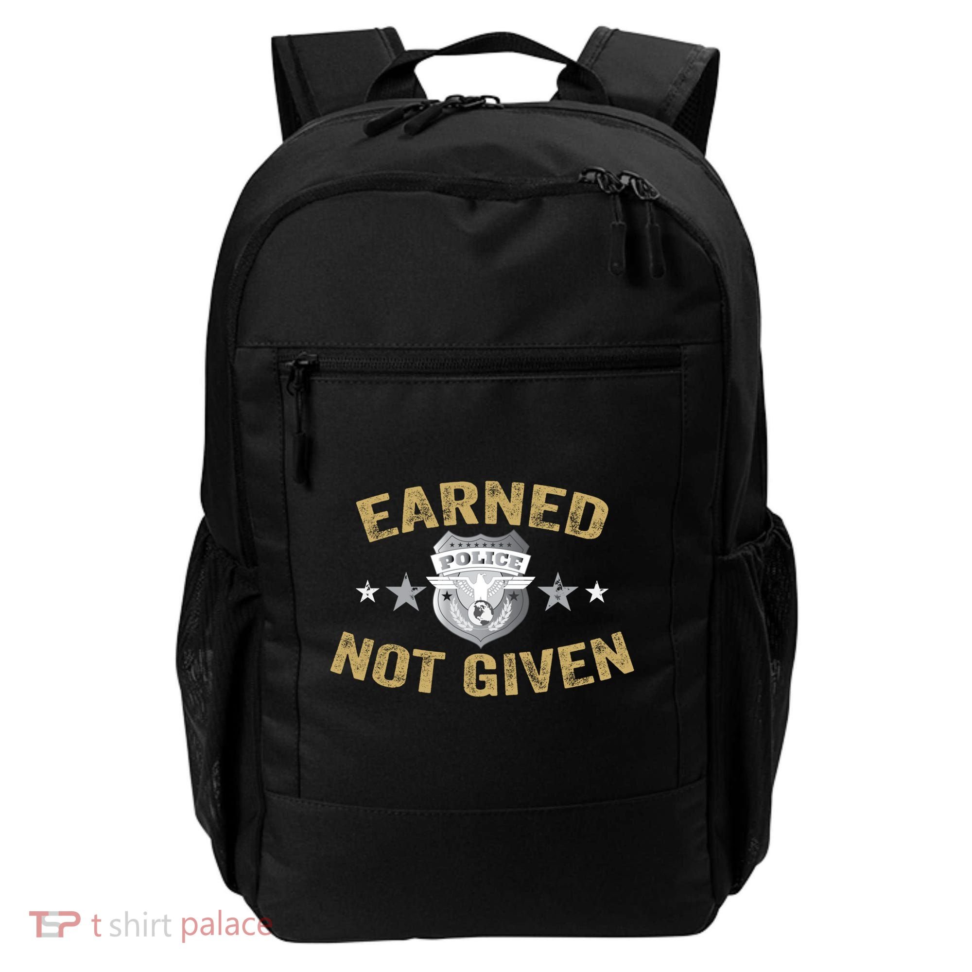Earned Not Given Police Academy Graduation Police Officer Gift Backpack