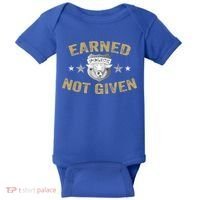 Earned Not Given Police Academy Graduation Police Officer Gift Baby Bodysuit thumb 0