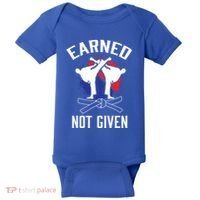 Earned Not Given Taekwondo Martial Arts Athlete Cool Gift Baby Bodysuit thumb 0