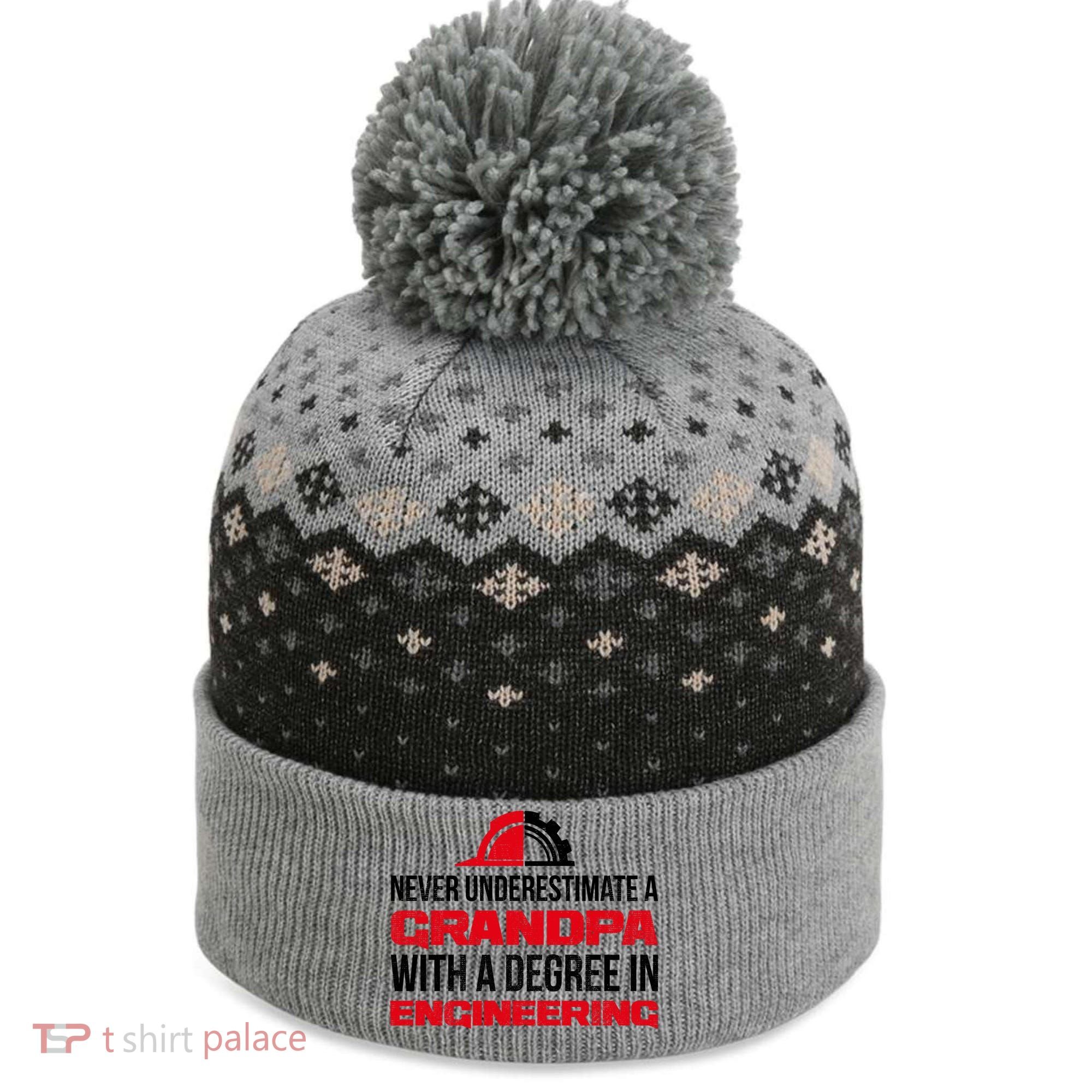 Engineer Grandpa  The Baniff Cuffed Pom Beanie