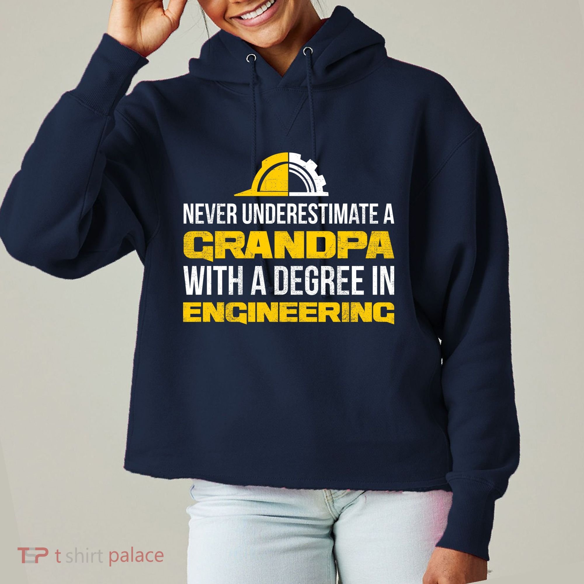 Engineer Grandpa  Ladies Heavyweight Boxy Pullover Hoodie