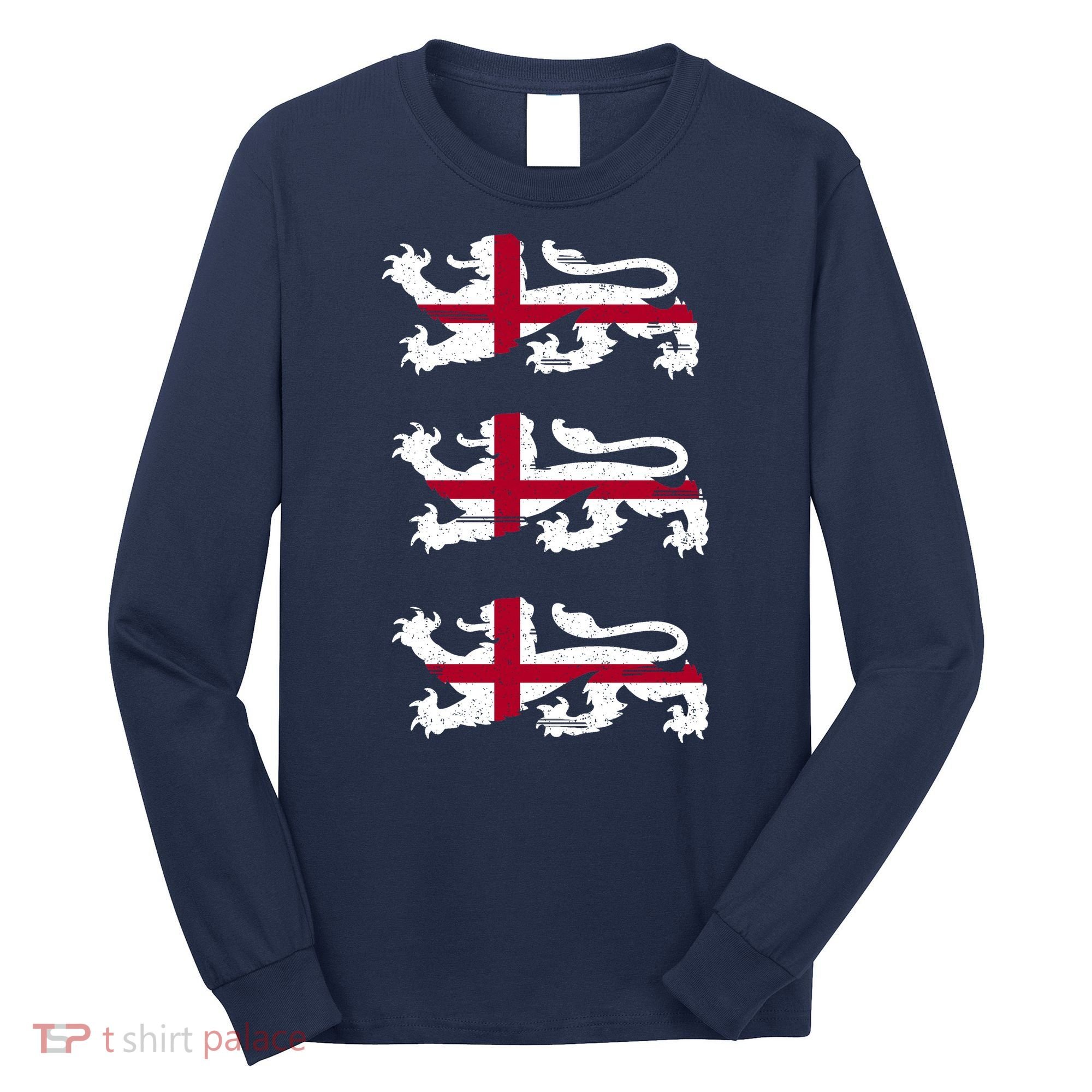 England Euro 21 English Lions Soccer Fan Flag Long Sleeve Shirt
