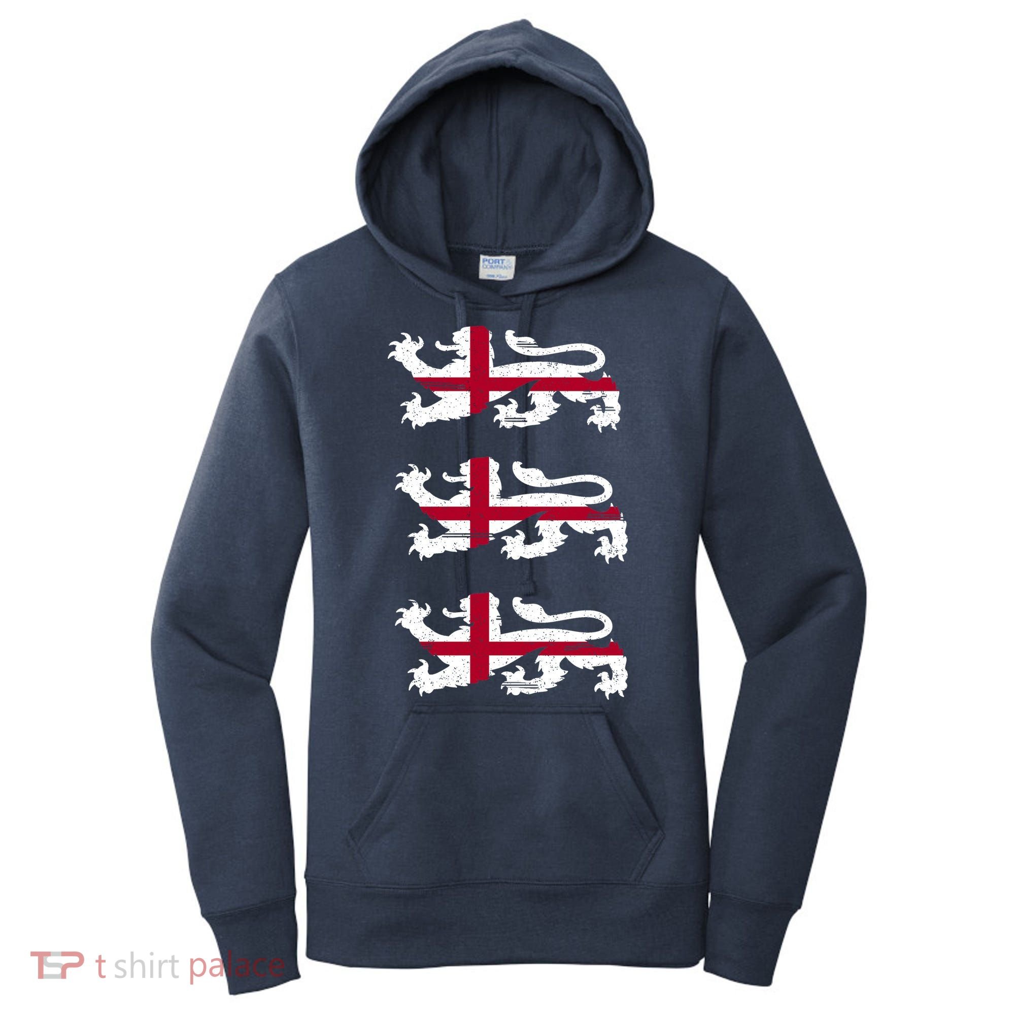 England Euro 21 English Lions Soccer Fan Flag Women's Hoodie