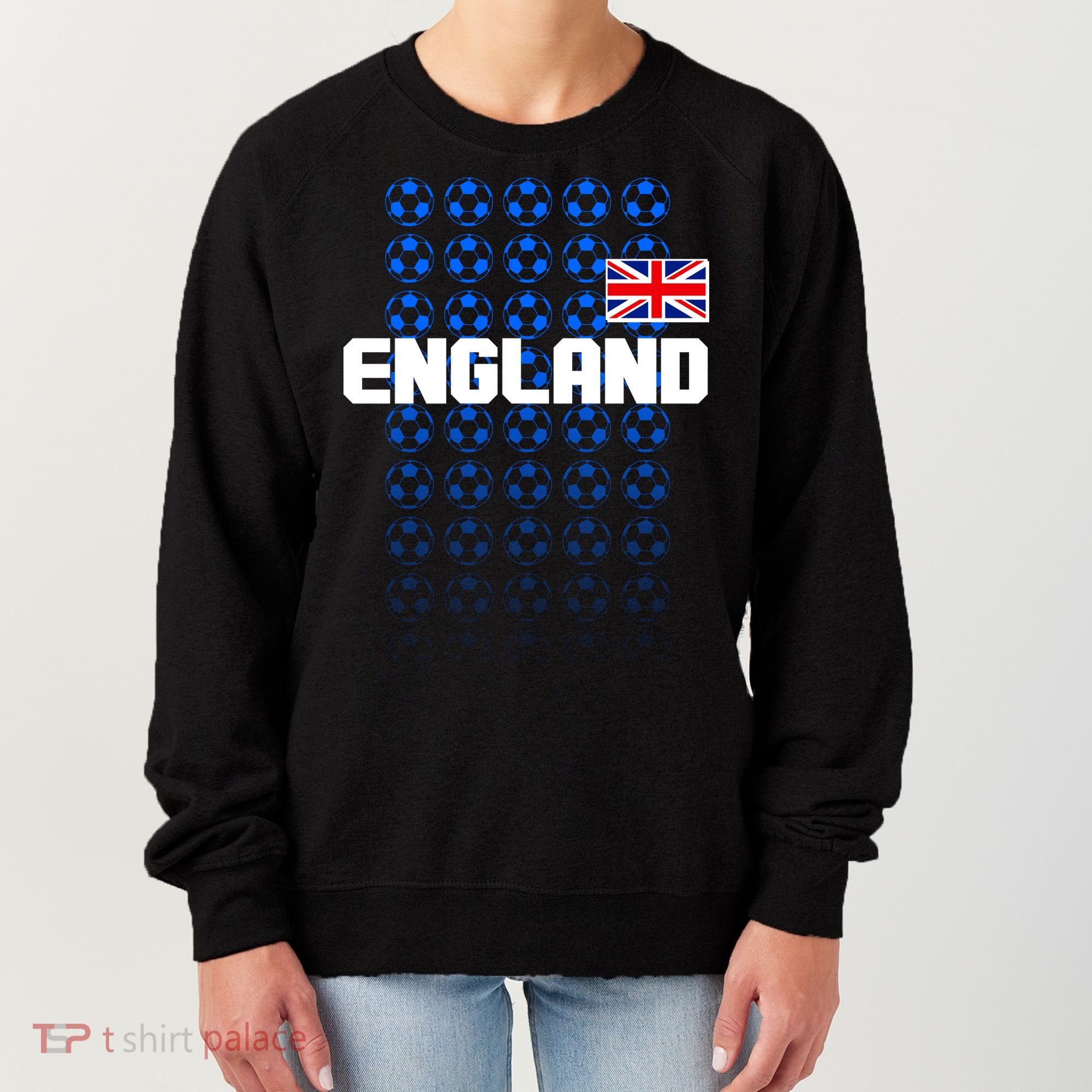 England Flag Soccer Ball Futbol Pattern Women's Sweatshirt