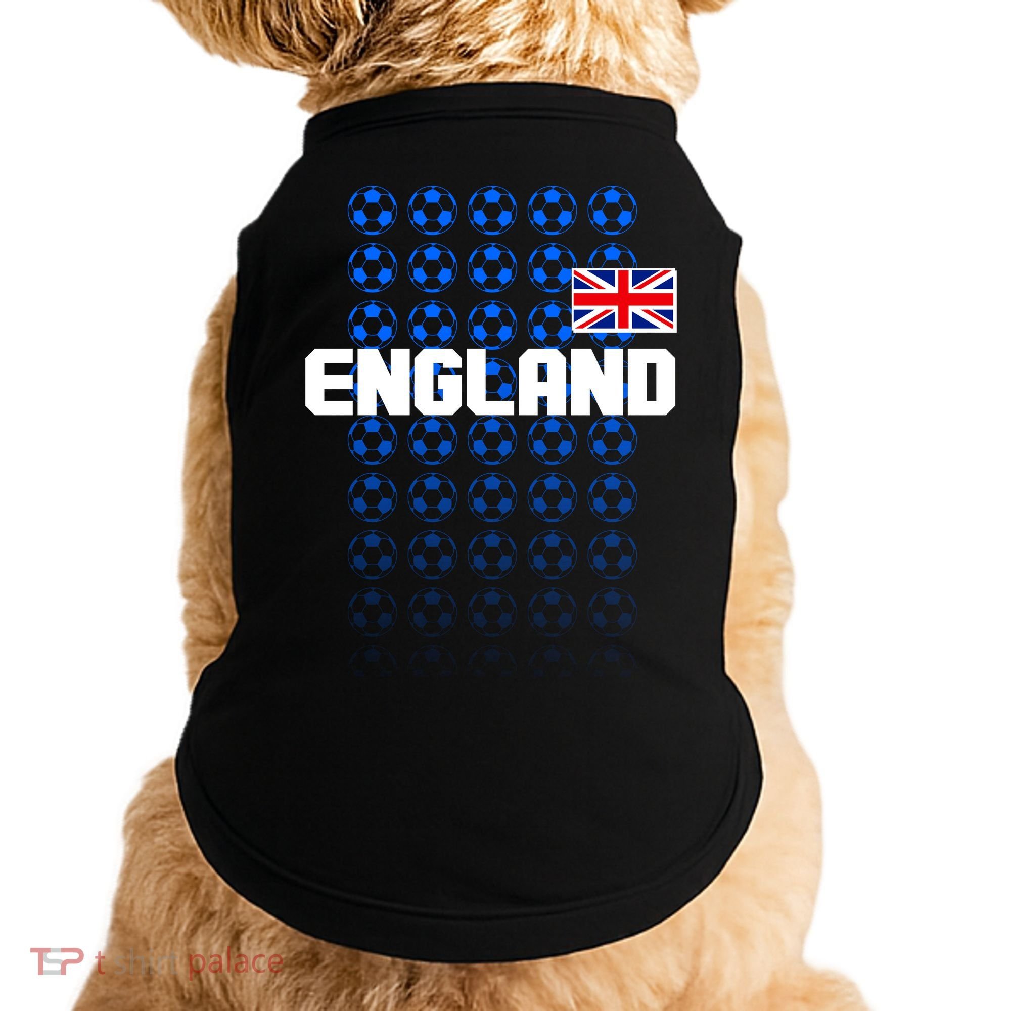England Flag Soccer Ball Futbol Pattern Doggie Tank