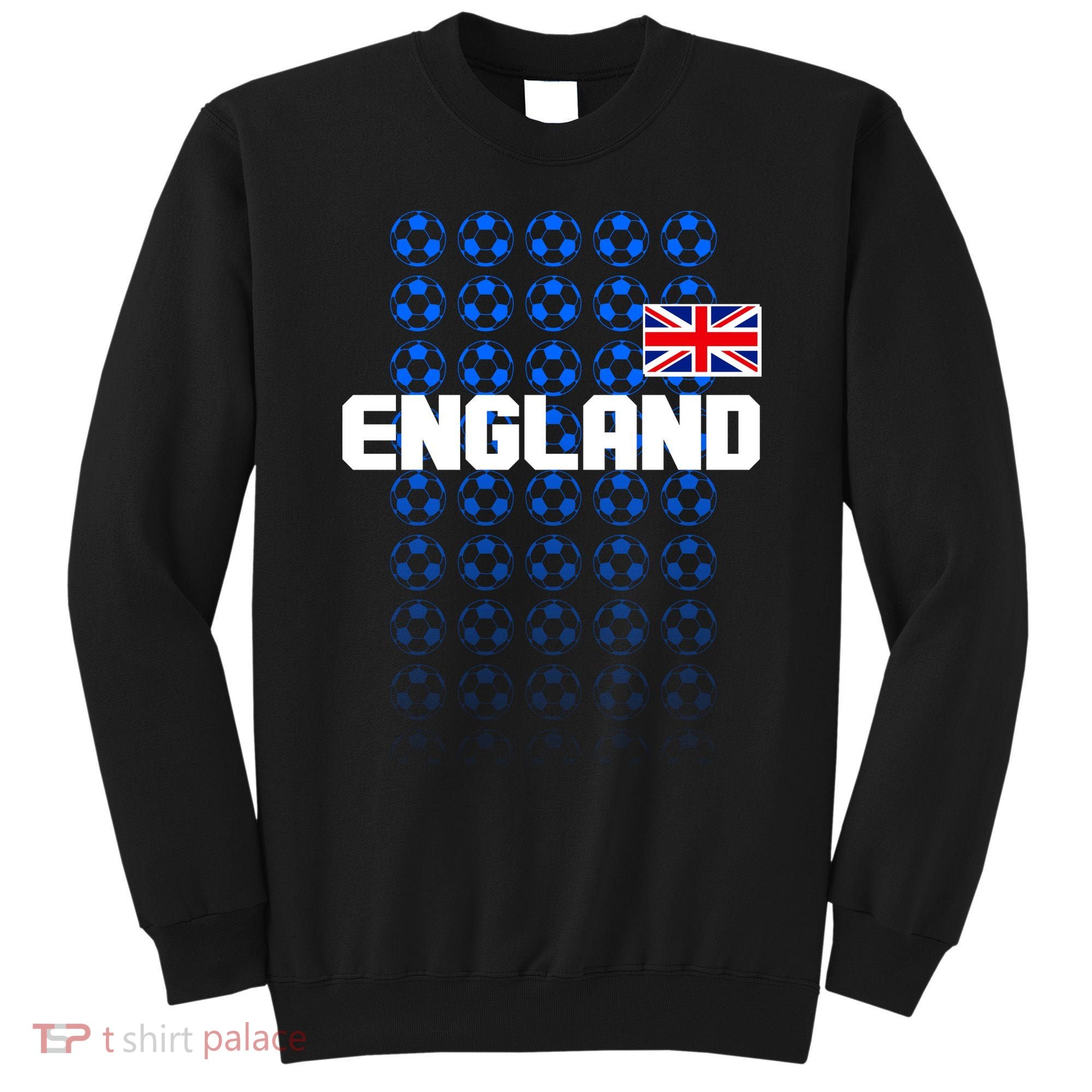 England Flag Soccer Ball Futbol Pattern Sweatshirt