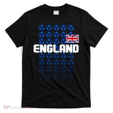 England Flag Soccer Ball Futbol Pattern T-Shirt