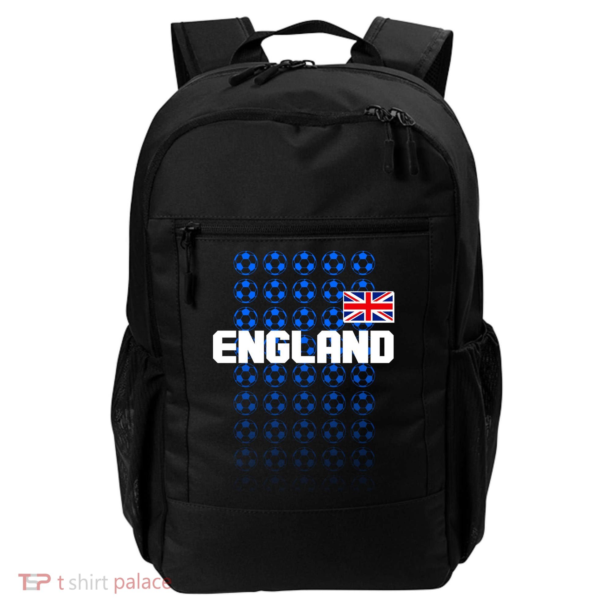 England Flag Soccer Ball Futbol Pattern Backpack