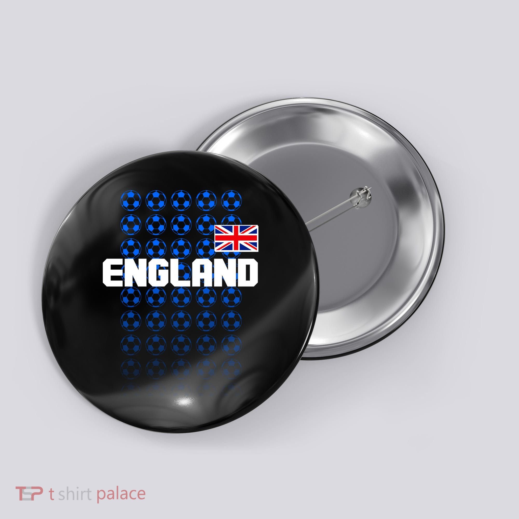England Flag Soccer Ball Futbol Pattern Button