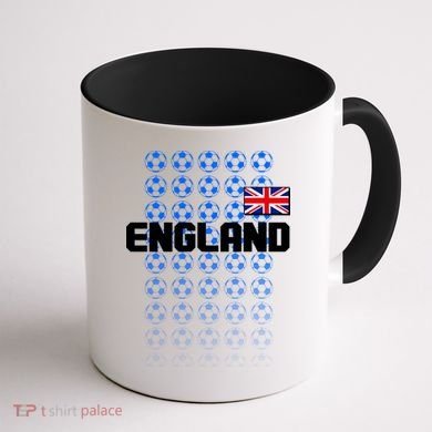England Flag Soccer Ball Futbol Pattern Coffee Mug back