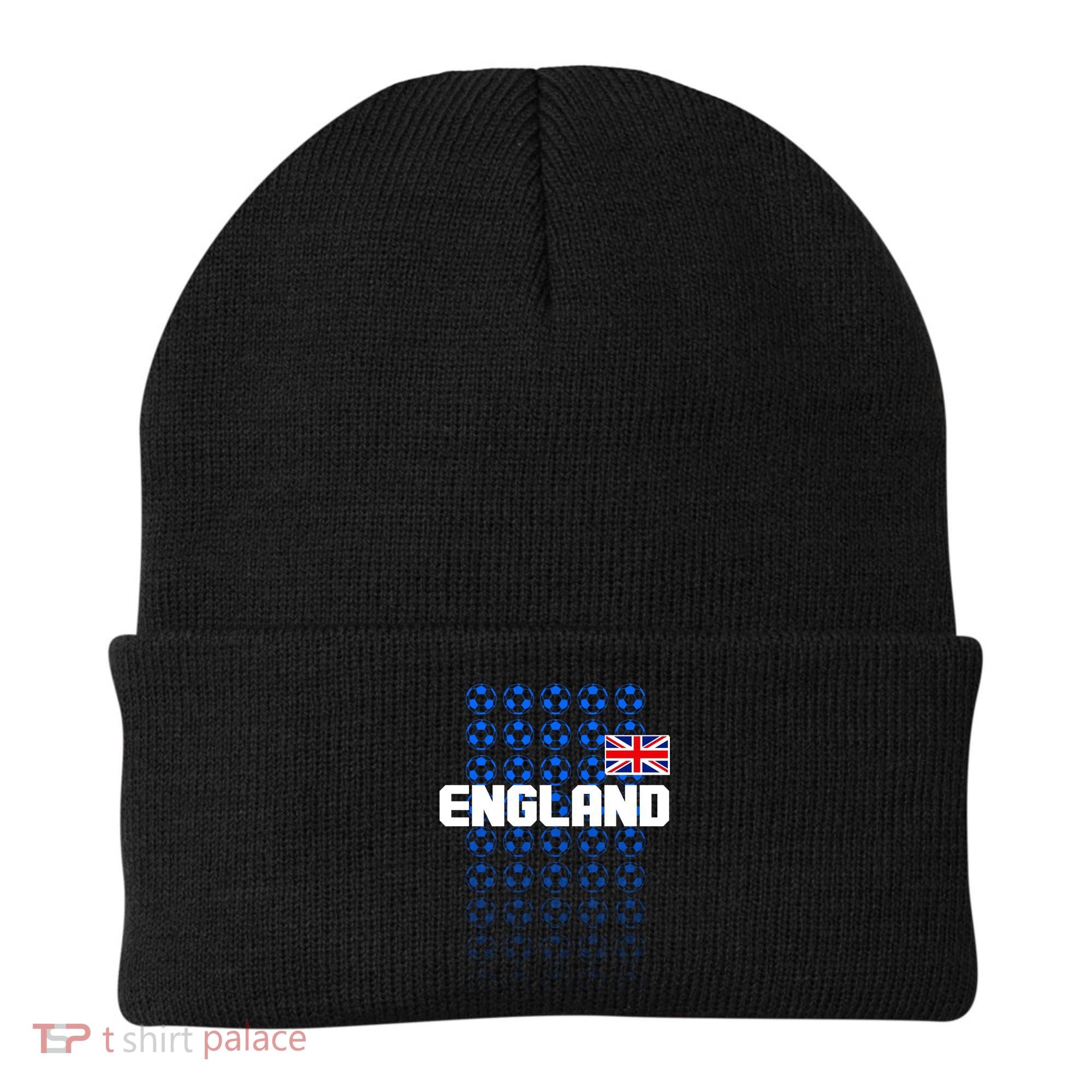 England Flag Soccer Ball Futbol Pattern Beanie