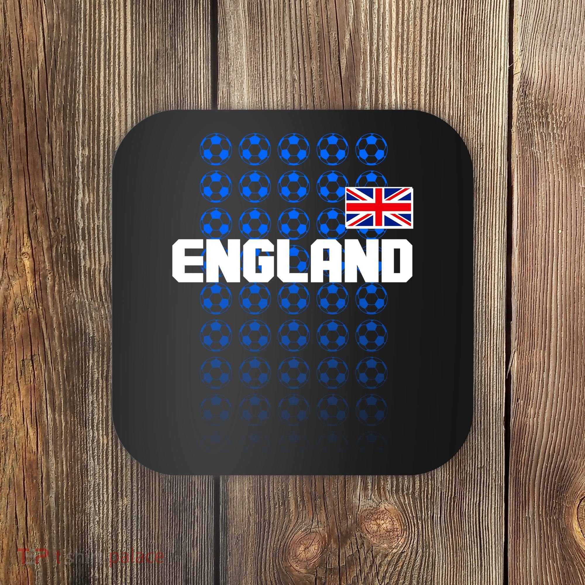 England Flag Soccer Ball Futbol Pattern Coaster