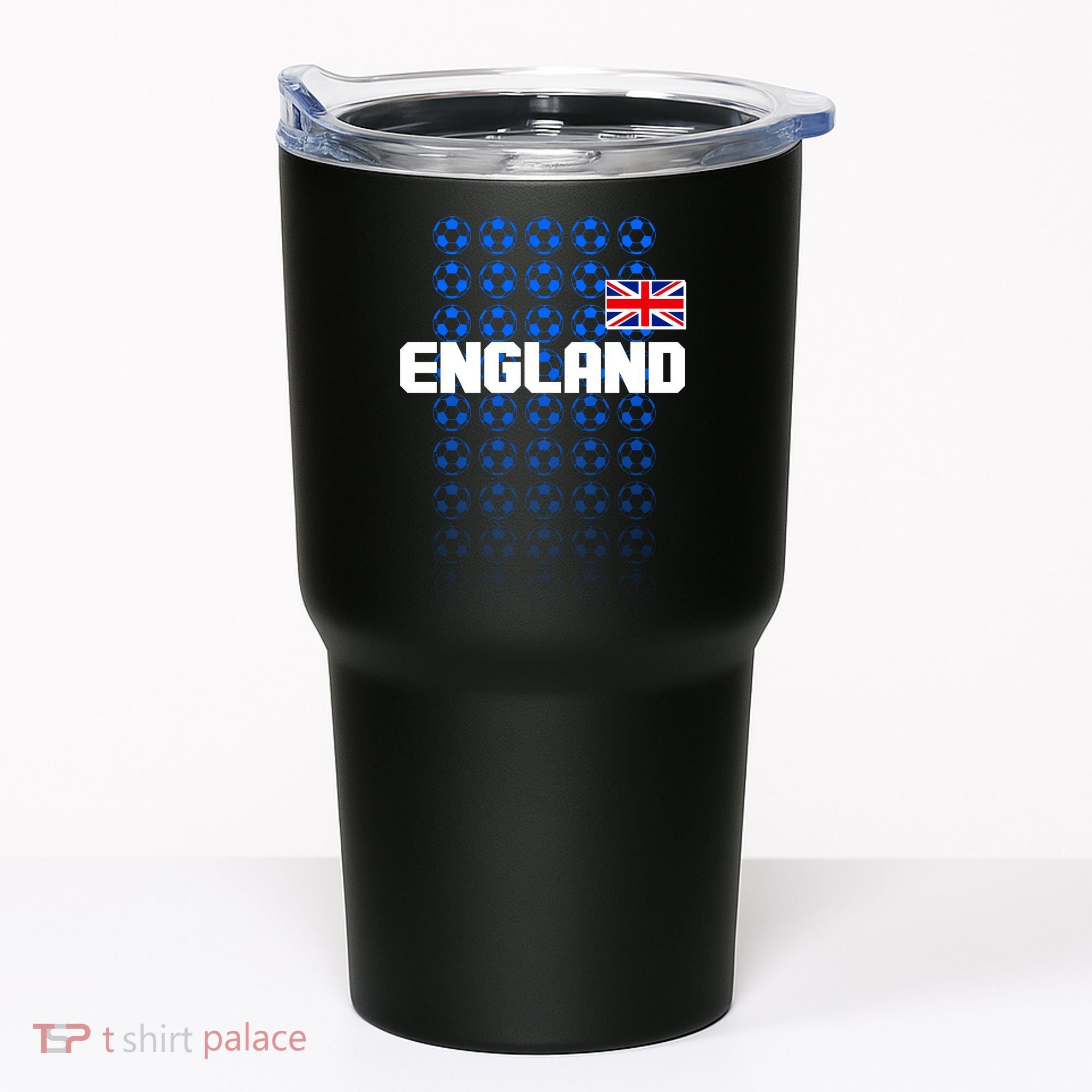 England Flag Soccer Ball Futbol Pattern Tumbler