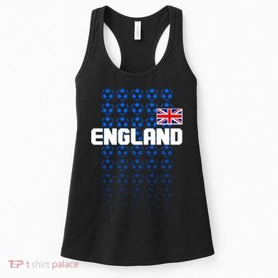 England Flag Soccer Ball Futbol Pattern Women's Tank Top