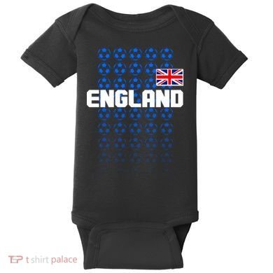 England Flag Soccer Ball Futbol Pattern Baby Bodysuit