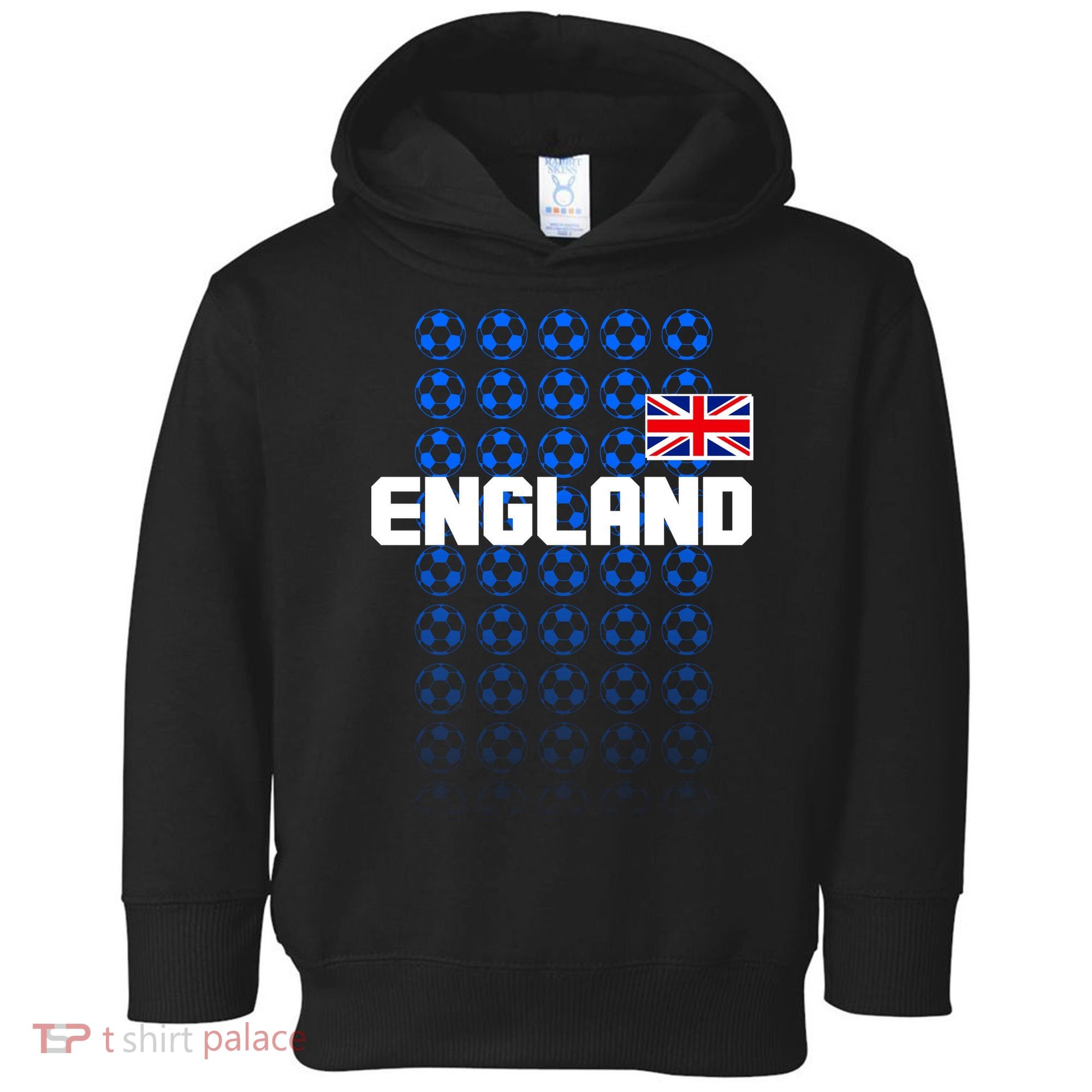 England Flag Soccer Ball Futbol Pattern Toddler Hoodie