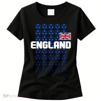 England Flag Soccer Ball Futbol Pattern Women's T-Shirt