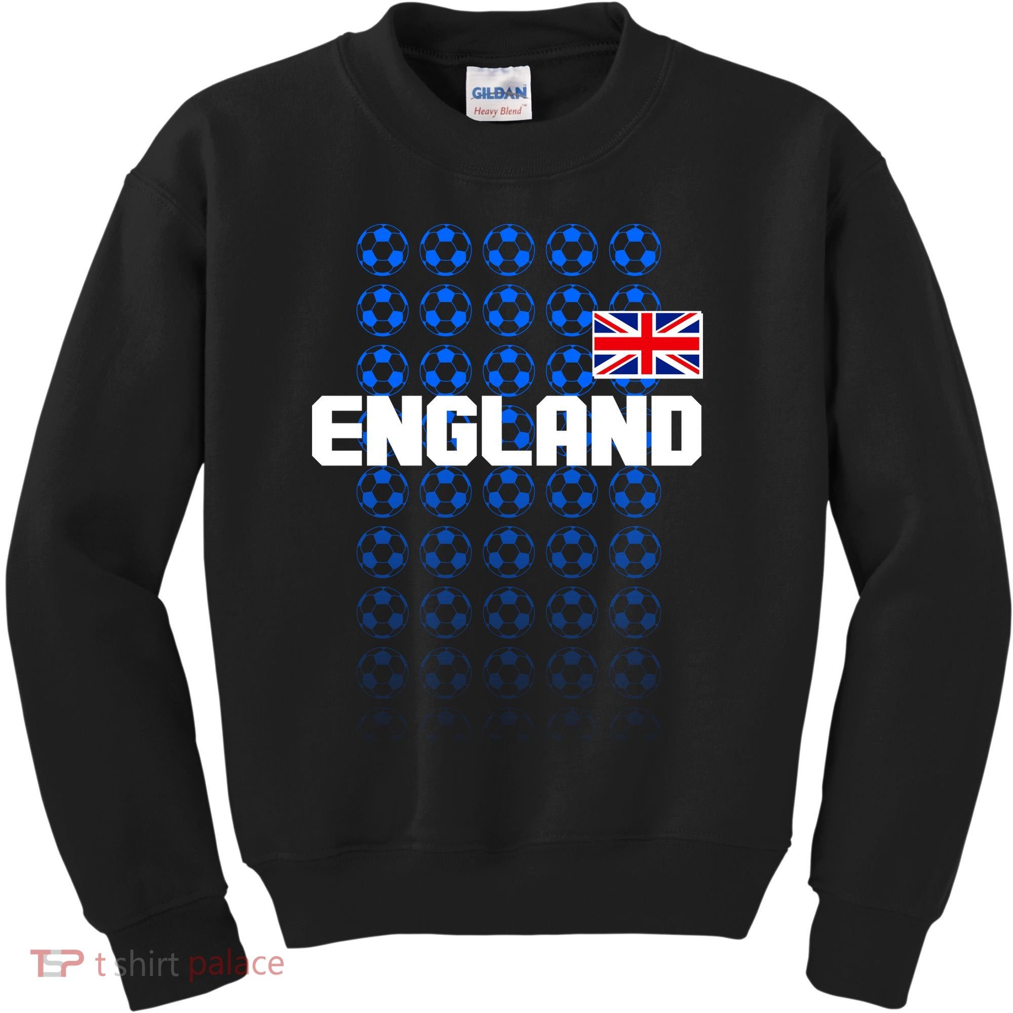 England Flag Soccer Ball Futbol Pattern Kids Sweatshirt