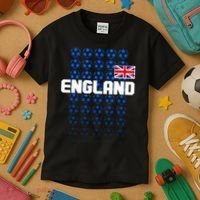 England Flag Soccer Ball Futbol Pattern Kids T-Shirt thumb 3