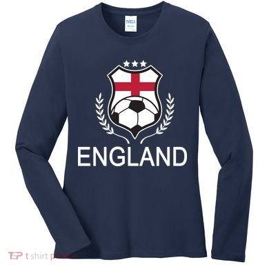 England Soccer English Flag Women's Long Sleeve Shirt